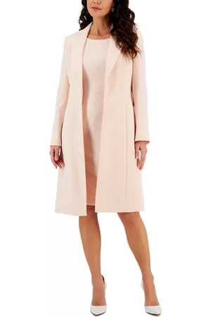 Le Suit Women Office & Work Dresses - Women's Crepe Topper Jacket & Sheath Dress Suit, Regular and Petite Sizes