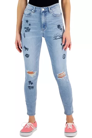 Gemma Rae Girls Skinny Jeans - Juniors' Ripped Embroidered Skinny Jeans