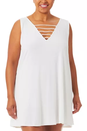 Salt + Cove Women Beachwear - Trendy Plus Size Tank Dress Swim Cover-Up, Created for Macy's Women's Swimsuit