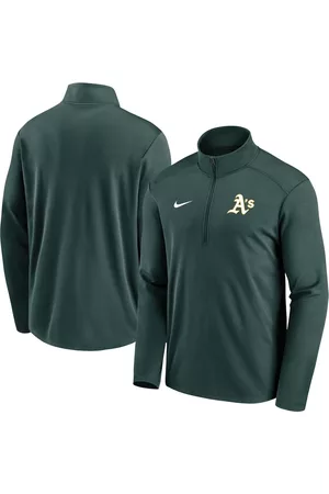 Nike Men Sports Tops - Men's Oakland Athletics Agility Pacer Performance Half-Zip Top