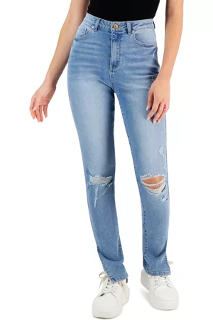 Gemma Rae Girls Skinny Jeans - Juniors' Ripped Side-Slit Skinny Jeans