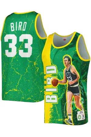 Mitchell & Ness Men Tank Tops - Men's Larry Bird Boston Celtics 1985-86 Hardwood Classics Player Burst Tank Top