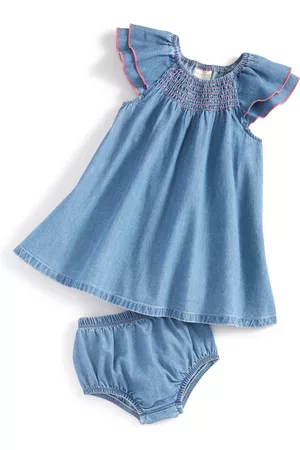 First Baby Sets - Baby Girls Solid Smocked Dress, 2 Piece Set, Created for Macy's