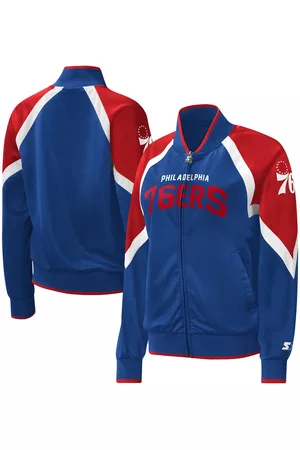 Starter Women Sports Jackets - Women's Philadelphia 76ers Slam Dunk Raglan Full-Zip Track Jacket
