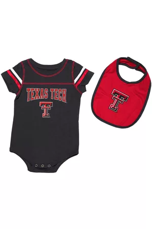 Colosseum Girls Swimsuits - Newborn and Infant Girls and Boys Texas Tech Red Raiders Chocolate Bodysuit and Bib Set
