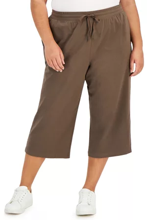 Karen Scott Women Capris - Plus Size Drawstring-Waist Knit Capri Pants, Created for Macy's