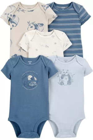 Carters Baby Boys Short Sleeve Bodysuits, Pack of 5
