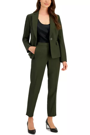 Le Suit Women Suits - Women's Stretch Crepe One-Button Pantsuit, Regular & Petite Sizes