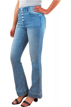 Indigo Poppy Women Bootcut Jeans - Postpartum Five Button Slim Bootcut Jeans