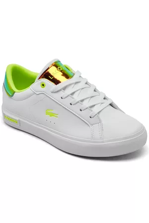 Leased Girls Casual Sneakers - Lacoste Little Girls Carnaby Holographic Casual Sneakers from Finish Line