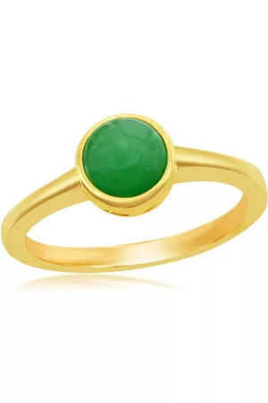 Caribbean Treasures Rings - Sterling Silver 6mm Round Jade Solitaire Ring