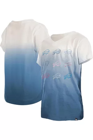 New Era Girls Sports T-Shirts - Big Girls Buffalo Bills Multi Logo Ombre V-Neck T-shirt
