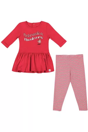 Colosseum Long Sleeved Shirts - Girls Toddler Nebraska Huskers Grinch Long Sleeve Top and Leggings Set