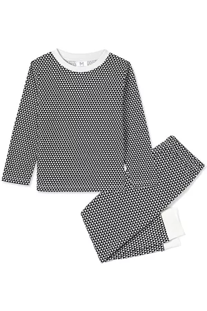 Malabar Baby Big Boys Organic Cotton 2PC Pajama Set, (Black & White)