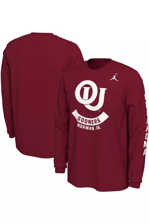 Jordan Men Sports T-Shirts - Men's Brand Oklahoma Sooners Team Vault Logo T-shirt