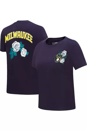 Pro Standard Women Sports T-Shirts - Women's Milwaukee Brewers Roses T-shirt