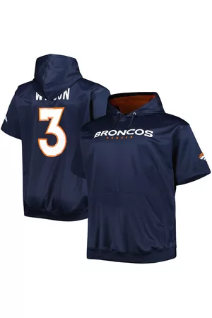 Profile Men Sports Hoodies - Men's Russell Wilson Denver Broncos Big and Tall Short Sleeve Pullover Hoodie