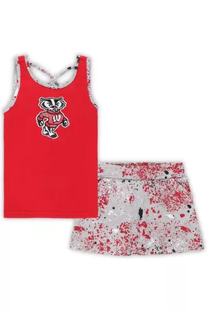 Colosseum Girls Sport Skirts & Dresses - Girls Toddler Red, Gray Wisconsin Badgers Sweet Pea Tank Top and Skort Set