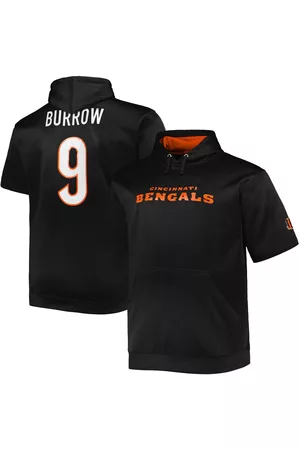 Fanatics Men Sports Hoodies - Men's Joe Burrow Cincinnati Bengals Big and Tall Short Sleeve Pullover Hoodie