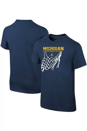 Jordan Boys Sports T-Shirts - Big Boys Brand Michigan Wolverines Basketball Net T-shirt