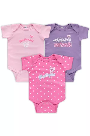 Soft As A Grape Girls Infant Pink, Purple Washington Nationals 3-Pack Rookie Bodysuit Set - Pink, Purple