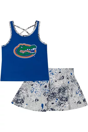 Colosseum Girls Sport Skirts & Dresses - Girls Toddler Royal, Gray Florida Gators Sweet Pea Tank Top and Skort Set