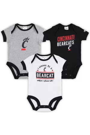 Champion Girls Swimsuits - Infant Boys and Girls Black, Heather Gray Cincinnati Bearcats I Wanna Be Three-Pack Bodysuit Set