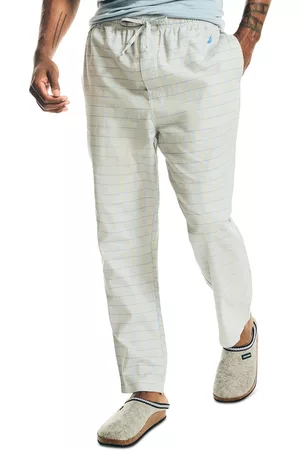 Nautica Men Plaid Pants - Men's Windowpane Plaid Cotton Pajama Pants