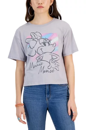 Disney Girls Short Sleeved T-Shirts - Juniors' Minnie Mouse Graphic Short-Sleeved Crop T-Shirt
