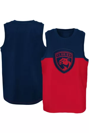 Outerstuff Boys Sports T-Shirts - Big Boys Red and Navy Florida Panthers Revitalize Tank Top