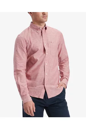 Tommy Hilfiger Men Long Sleeved Shirts - Men's Porter Linen Blend Long-Sleeve Shirt