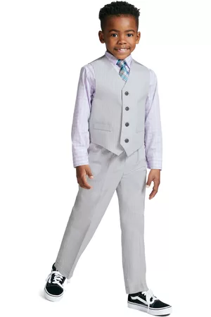 Nautica Boys Sets - Toddler Boys Pinstripe Vest, Shirt, Pant and Necktie Set