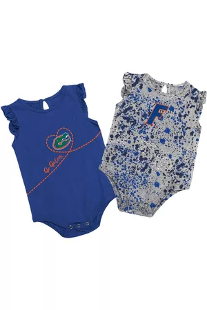 Colosseum Baby Swimsuits - Girls Infant Royal, Gray Florida Gators Sweet Pea Two-Pack Bodysuit Set