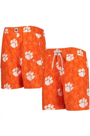 Wes & Willy Boys Swim Shorts - Big Boys Clemson Tigers Palm Tree Swim Shorts