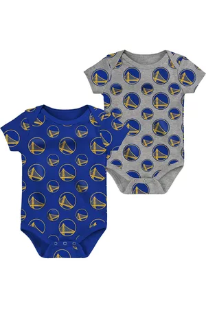 Outerstuff Girls Swimsuits - Infant Boys and Girls Royal, Gray Golden State Warriors Two-Pack Double Up Bodysuit Set