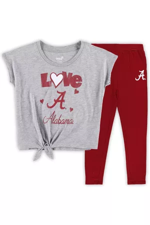 Outerstuff Toddler Boys Heather Gray, Crimson Alabama Crimson Tide Forever Love Team T-shirt and Leggings Set - Heather Gray, Crimson