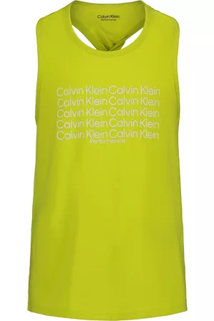Calvin Klein Girls Sports T-Shirts - Performance Big Girls Twist Racerback Logo Tank Top