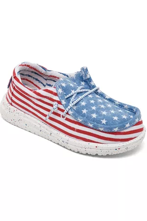 Leased Casual Sneakers - Hey Dude Toddler Kids Wally Patriotic Casual Moccasin Sneakers from Finish Line