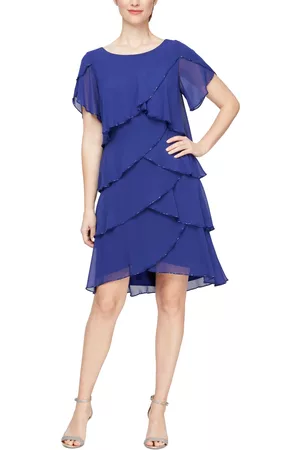 Sl Fashions Women Shift Dresses - Beaded Tiered Shift Dress