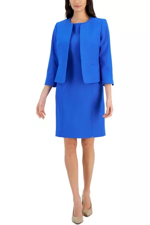 Le Suit Women Office & Work Dresses - Women's Collarless Jacket & Sheath Dress Suit, Regular & Petite