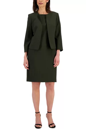 Le Suit Women Office & Work Dresses - Women's Collarless Jacket & Sheath Dress Suit, Regular & Petite