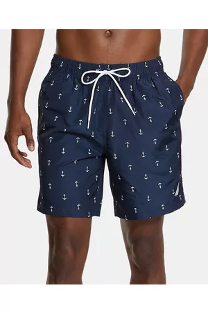 Nautica Men Swim Shorts - Men's Quick-Dry Anchor-Print 8" Swim Trunks
