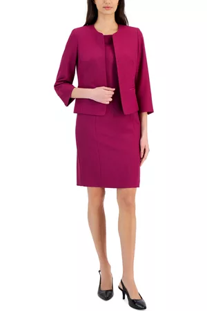 Le Suit Women Office & Work Dresses - Women's Collarless Jacket & Sheath Dress Suit, Regular & Petite