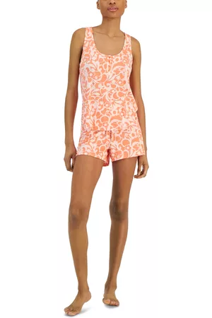 Jenni Women Shorts - Printed Henley Tank Top & Shorts Sleep Set, Created for Macy's