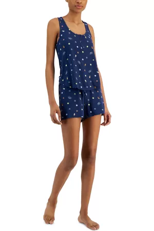 Jenni Women Shorts - Printed Henley Tank Top & Shorts Sleep Set, Created for Macy's