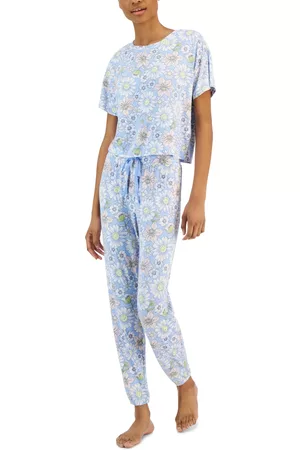 Jenni Women Lingerie Sets - Women's Short-Sleeve Printed Jogger Pajamas Set, Created for Macy's
