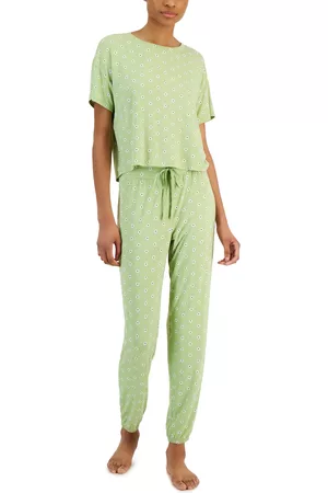 Jenni Women Lingerie Sets - Women's Short-Sleeve Printed Jogger Pajamas Set, Created for Macy's