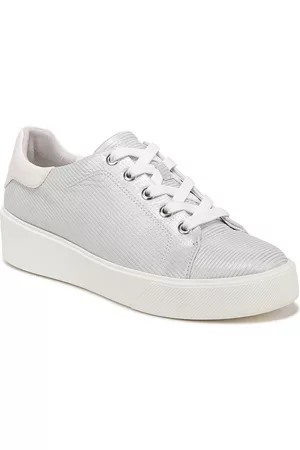 Naturalizer Morrison 2.0 Lace Up Sneakers - Silver/Beige Leather/Faux Leather
