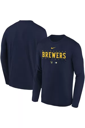 Nike Men's Gray Milwaukee Brewers Road Authentic Team Logo Jersey - Macy's