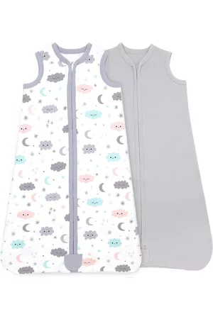 Bublo Baby Baby Baby Wearable Blanket, Cotton Sleep Sacks, 2 Pack Unisex Sleeping Bag Sack, 2-Way Zipper, 0.5 Tog Breathable Cotton